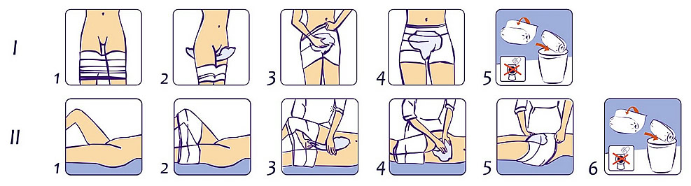 Варианты использования фиксирующих трусиков штанишек для прокладок