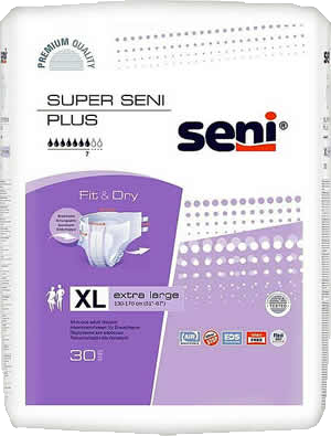 Памперсы для взрослых Seni Super Plus внешний вид упаковки 30 шт