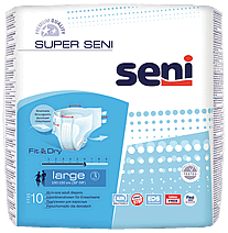 Памперсы для взрослых Seni SUPER внешний вид упаковки 10 шт