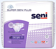 Памперсы для взрослых Seni SUPER plus внешний вид упаковки 10 шт
